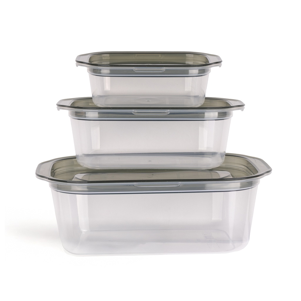 3-Piece Rectangular Food Container Set (200/500/1100 ml)