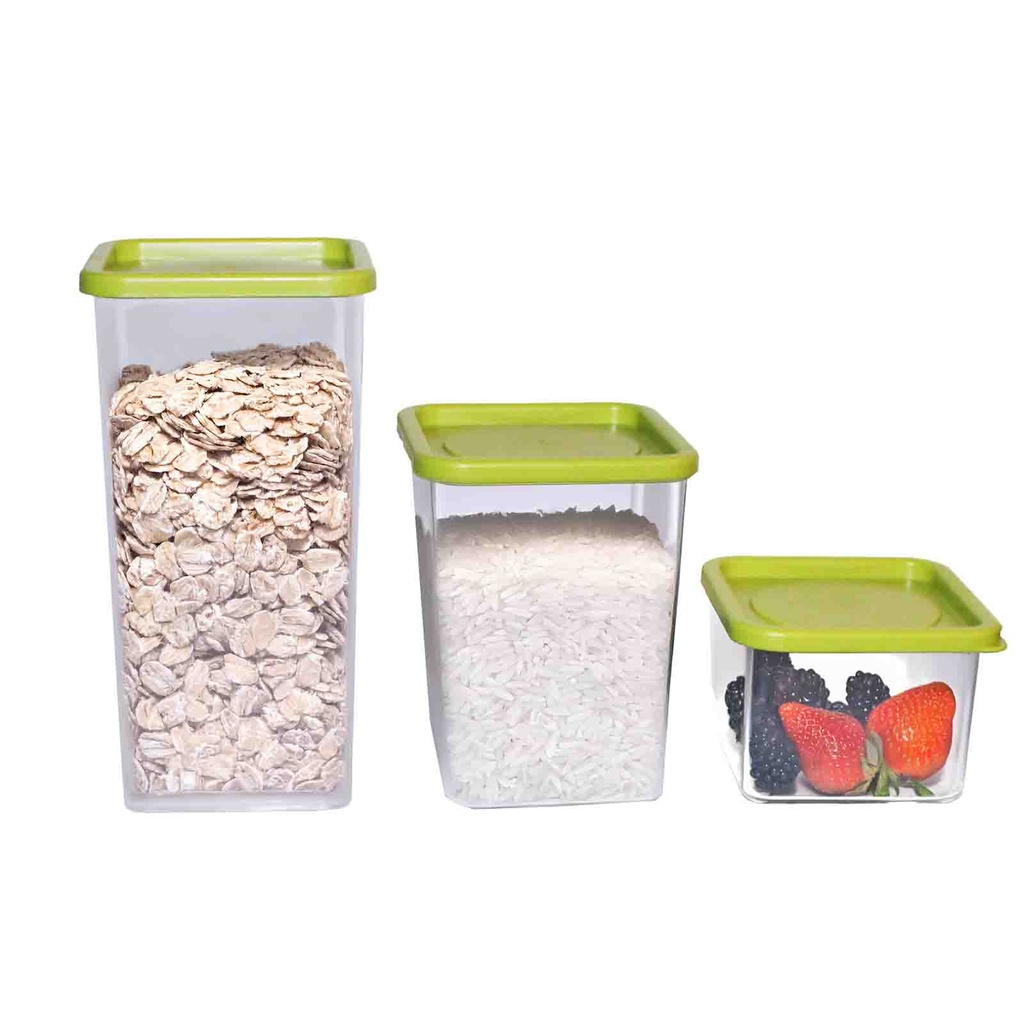 3-Piece Dry Food Container Set, Glass (430/880/1300 ml)